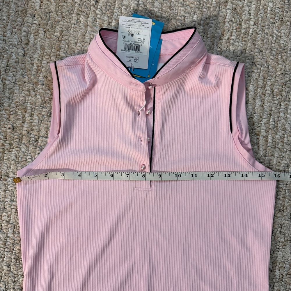 Greg Norman Baby Pink Ribbed Sleeveless Golf Top Extra Small NWT - Picture 8 of 8